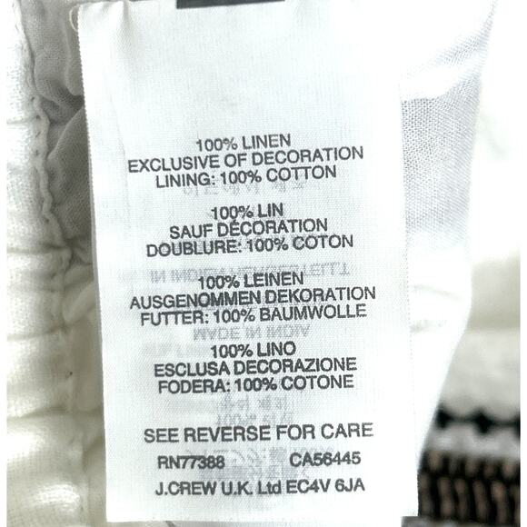 J.Crew Women’s Small White Linen Embroidered Boho Tassel Lightweight Shorts NEW - Picture 7 of 8